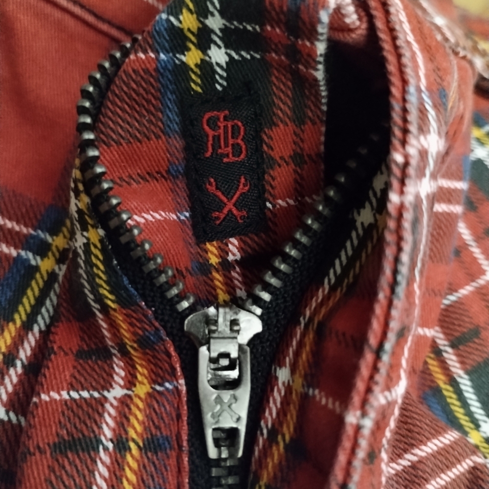 Royal Bones By Daang Goodman Hot Topic Plaid Punk Pants 32 Red S2012 Nwot - Picture 6 of 10